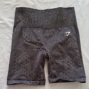 Gymshark Women's Dark Gray Patterned Bike Shorts